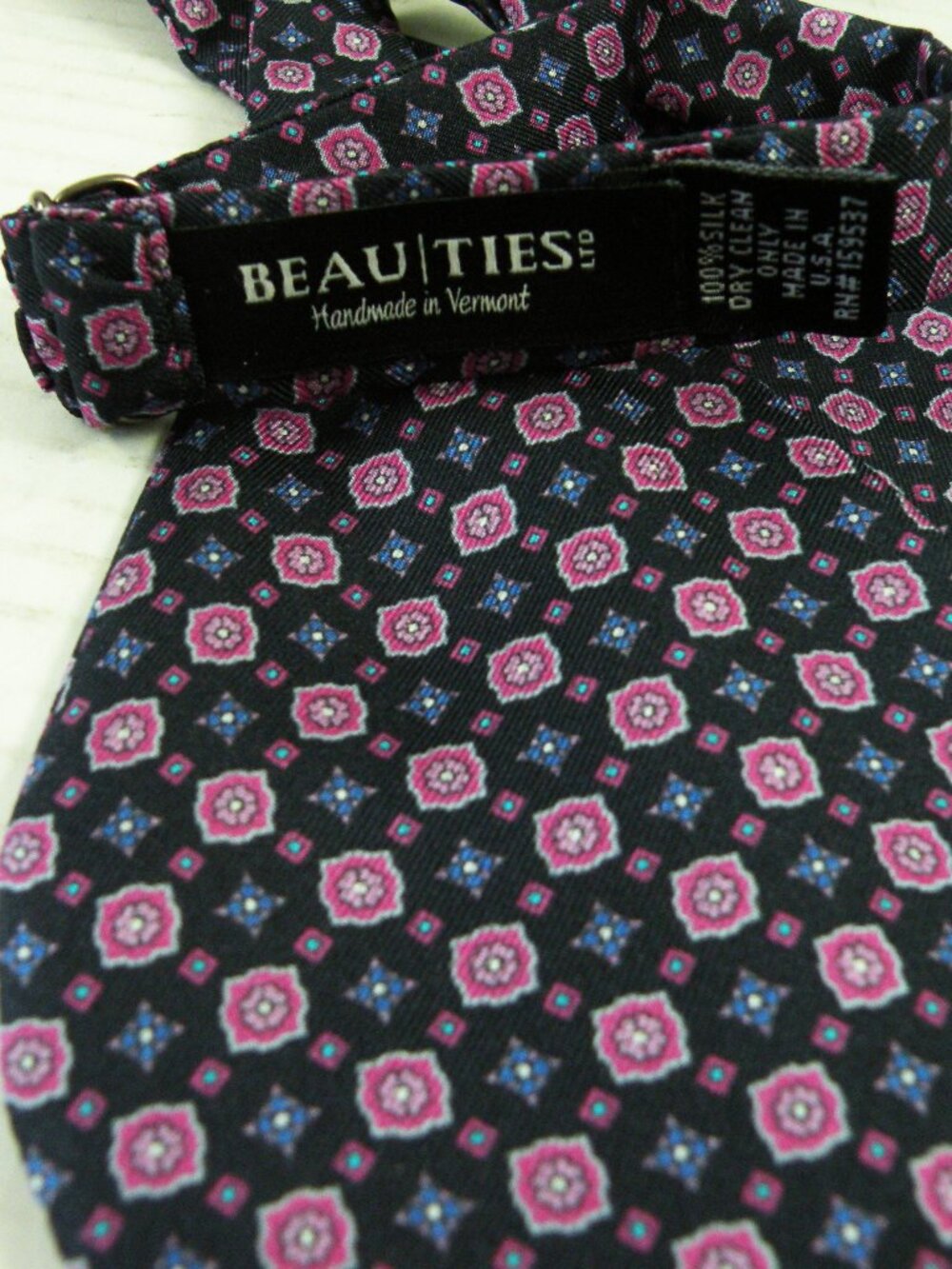 Beau Ties LTD of Vermont Purple Geometric Silk Bow Tie Adjustable